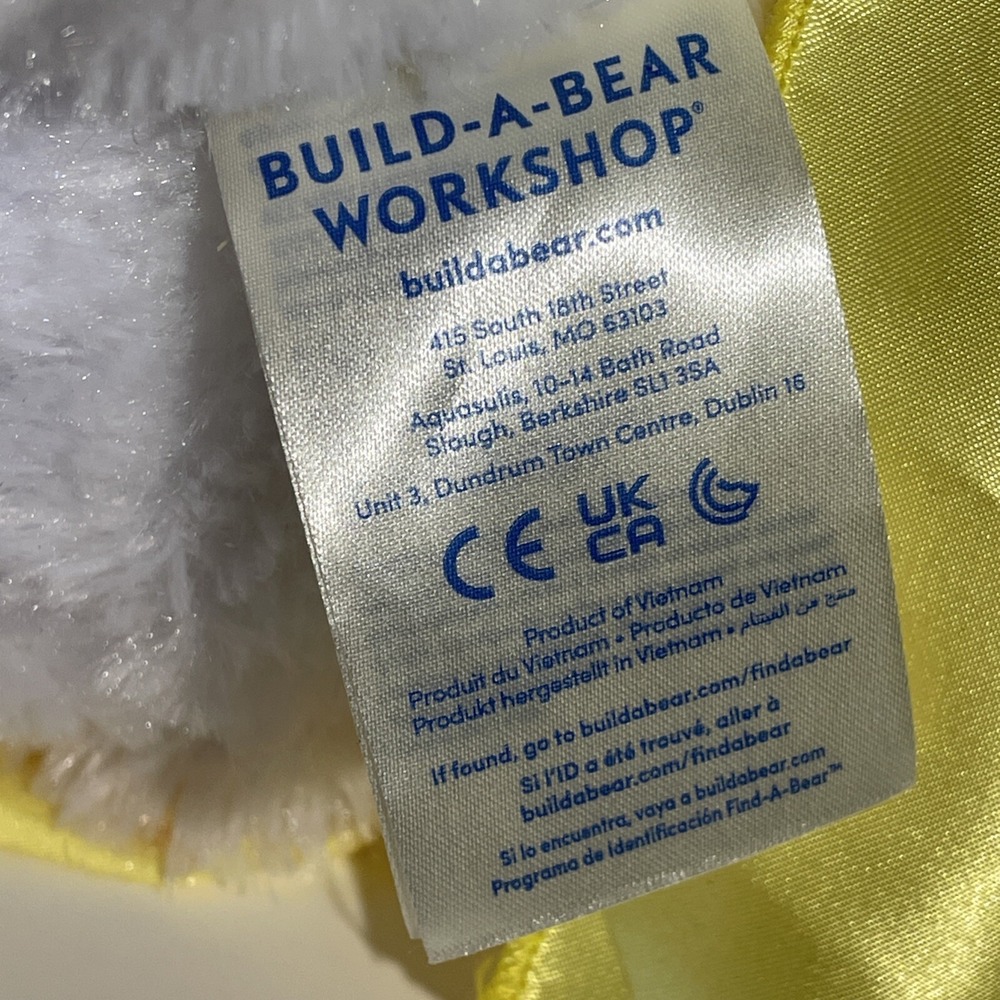 Build a Bear BAB Heart Pawlette Rabbit 16" White Sparkle Bunny With Disney Dress - Picture 12 of 16